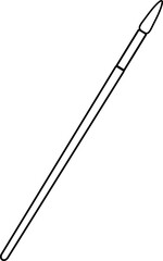 Paintbrush, art tool - vector linear picture for coloring. Outline. Brush element for coloring book