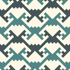 Seamless pattern. Geometrical ornament. Mosaics backdrop. Tiles wallpaper. Ethnic motif. Geometric background. Digital paper. Ethnical textile print. Abstract web design. Vector artwork