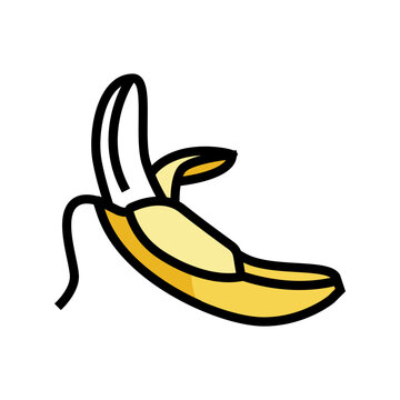 banana peel color icon vector illustration
