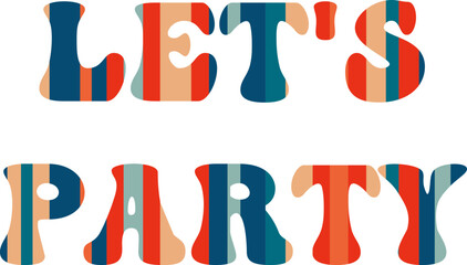 Merry Christmas. Multi-colored bright inscription in vintage groove style. Vector illustration