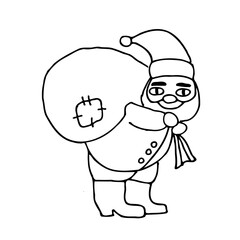 santa claus carries a bag of gifts