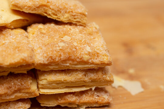 Delicious Puff Pastry Cookies Filled With Granulated Suga