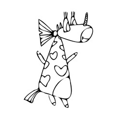 fabulous unicorn in hearts