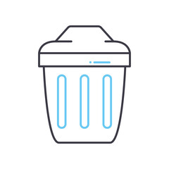 trash can line icon, outline symbol, vector illustration, concept sign