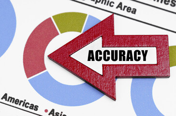 Against the background of the diagrams, an arrow with the inscription - ACCURACY