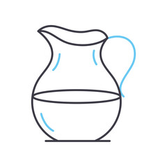 jug line icon, outline symbol, vector illustration, concept sign