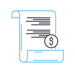 invoice line icon, outline symbol, vector illustration, concept sign