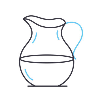 jug line icon, outline symbol, vector illustration, concept sign