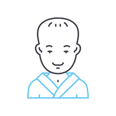 peaceful line icon, outline symbol, vector illustration, concept sign