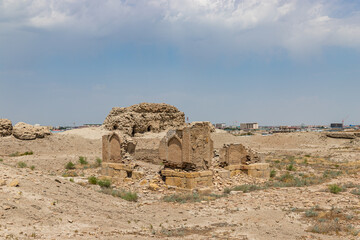 Inside the ancient beautiful fortress Ark in Bukhara, Uzbekistan