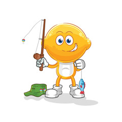 lemon head fisherman illustration. character vector