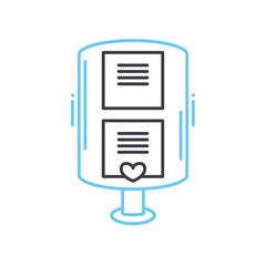 information line icon, outline symbol, vector illustration, concept sign