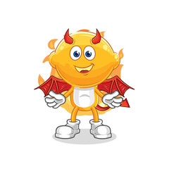 lemon head demon with wings character. cartoon mascot vector