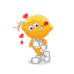 lemon head flirting illustration. character vector