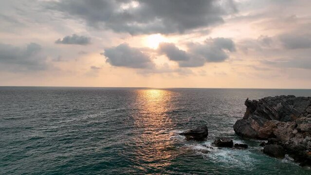 Cloudy Sunset at Sea Turkey Alanya 4 K Background