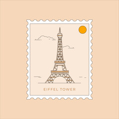 Eiffel Tower Flat design Paris France