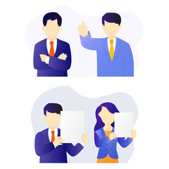 Fototapeta premium team, teamwork. men and women in strict suits office workers.
