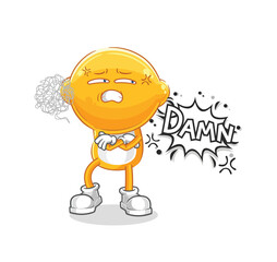 Naklejka premium lemon head very pissed off illustration. character vector