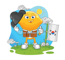 lemon head korean culture vector. cartoon character