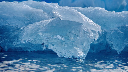 Chunks of ice floating in Cierva Cove, Antarctica