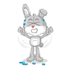 rabbit stretching character. cartoon mascot vector