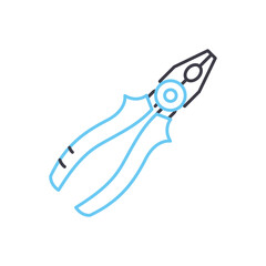 pliers line icon, outline symbol, vector illustration, concept sign