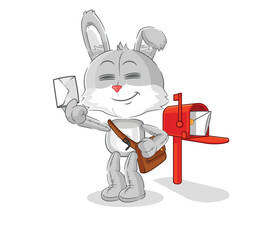 rabbit postman vector. cartoon character