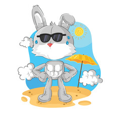 Obraz na płótnie Canvas rabbit sunbathing in summer. character vector