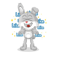 rabbit give lots of likes. cartoon vector