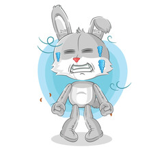 rabbit cold illustration. character vector