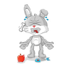 rabbit burp mascot. cartoon vector