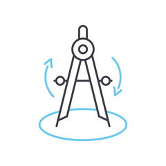 measuring process line icon, outline symbol, vector illustration, concept sign