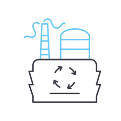 recycling plant line icon, outline symbol, vector illustration, concept sign