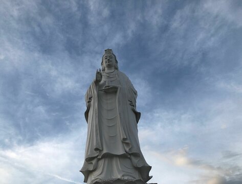 Low-angle Shot Of The Sendai Daikannon Statue In Sendai, Japan