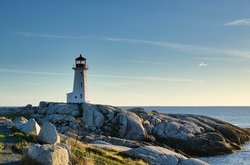 Peggy's Point Lighthouse in the daytime