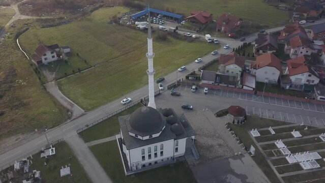 Scenic bird's eye view of the beautiful cityscape of Brcko, Bosnia and Herzegovina