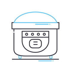 kitchen rice cooker line icon, outline symbol, vector illustration, concept sign