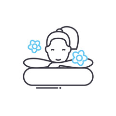 Fototapeta premium relaxing spa line icon, outline symbol, vector illustration, concept sign