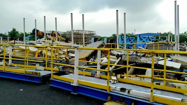 Material Handling Trolley With Auto Parts Meterial Scrap Waster Spoilage Photo