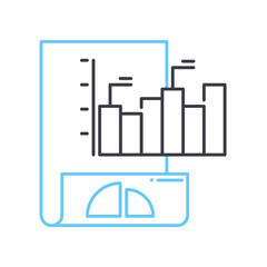 statistics line icon, outline symbol, vector illustration, concept sign