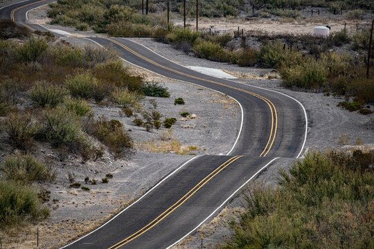 Empty Wavy Highway In South Texas