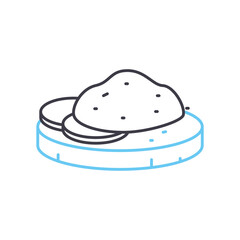guacomole line icon, outline symbol, vector illustration, concept sign