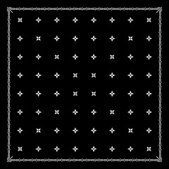 Simply Bandana decorated with white geometric ornament lines that can be applied to fabrics of various colors