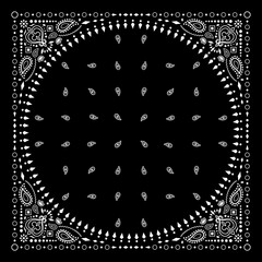 Simply Bandana decorated with white geometric ornament lines that can be applied to fabrics of various colors