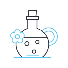 massage oil line icon, outline symbol, vector illustration, concept sign
