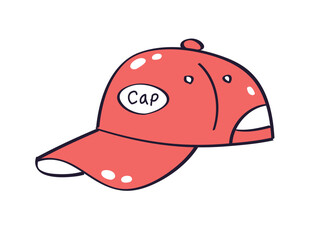 Red baseball cap isolated vector illustration