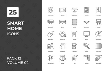 Fototapeta na wymiar Smart Home icons collection. Set contains such Icons as appliances, automation, building, button, and more 