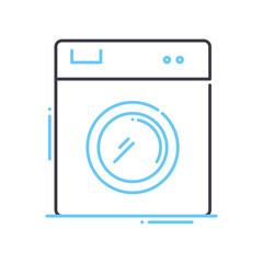 washing machine line icon, outline symbol, vector illustration, concept sign