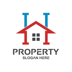 Letter h house logo design