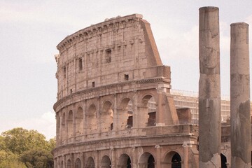 Scenic view of the Colosseum in the centre of the city of Rome, Italy